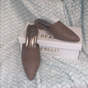 Beast brown mule shoes size 8